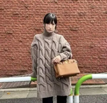 CLANE 빅 케이블 오버 니트 탑스