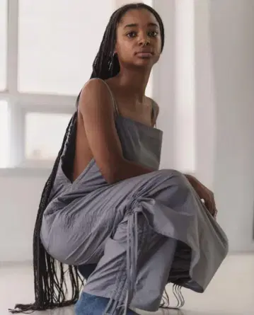 [ BASERANGE ] PICTORIAL STRAP DRESS