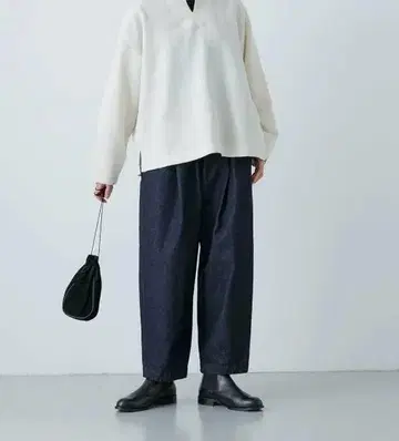 카구레 데님 크롭 팬츠