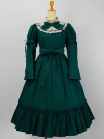 베르듀르 말로리 롱 드레스 그린 Victorian maiden