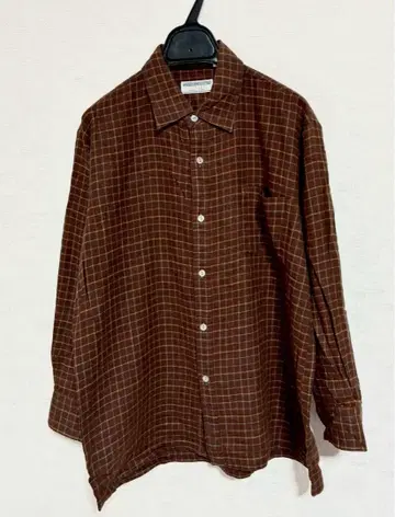 m891 VIYELL 브라운 체크 무늬 긴팔 셔츠 스코틀랜드제 L