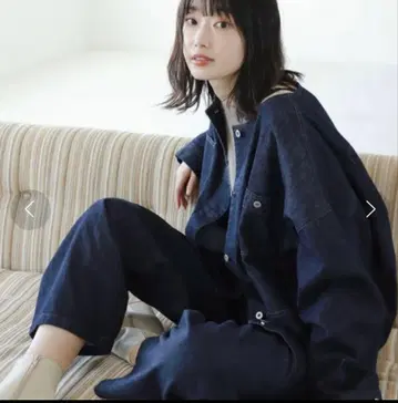 오버 사이즈 데님 커버올 인디고 S