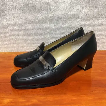 긴자 카네마츠 펌프스 벨트 로퍼 25cm 블랙 블랙