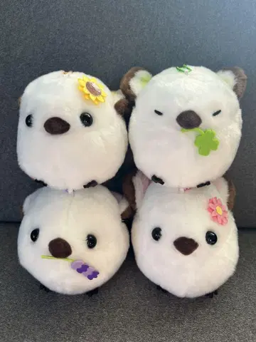 후쿠후쿠 시마에나 가 봉제 인형 마스코트 컬러풀 플라워 4점 세트