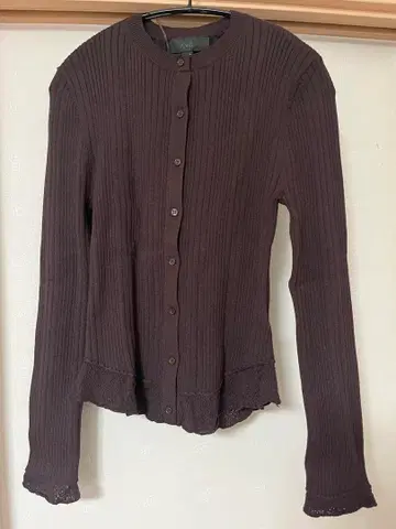 ZARA 미사용 새상품 택 포함 리브 긴팔 가디건 M 사이즈 브라운