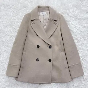 언타이틀 피 코트 더블 숏 기장 베이지 M