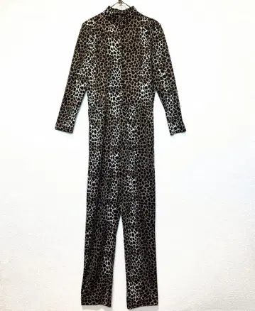 후후레/할로윈 의상/레오파드/점프수트/허리밴딩/하프 버튼