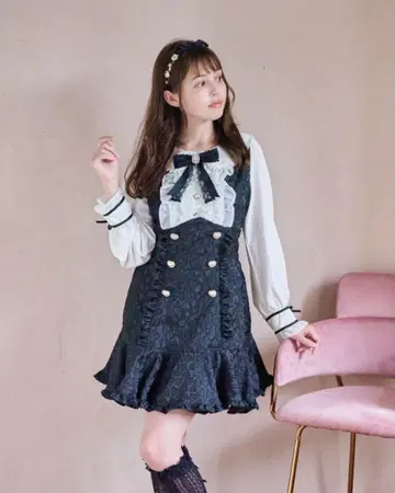 LIZLISA 하트 자카드 원피스 블랙
