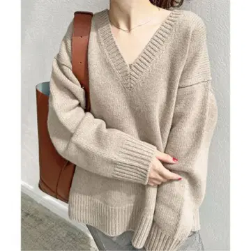 Spick&Span 로우게이지 니트 V넥 풀오버
