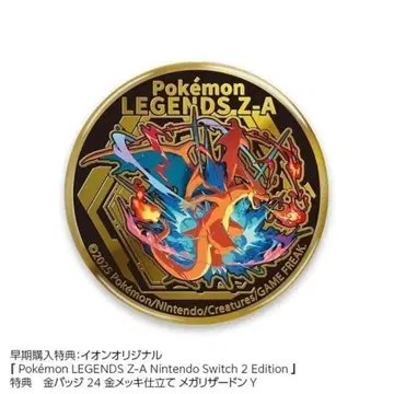 포켓몬 레전즈ZA 이온 금 배지 캔뱃지 switch2 메가 리자몽