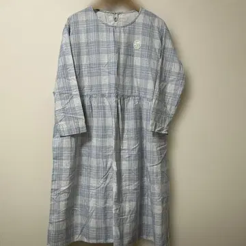 파랑과 화이트 체크 무늬 원피스 에그니엘 미사용 새상품