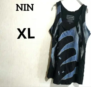 새상품급 NIN 슬리브리스 상의 [ XL ] 블랙/블루