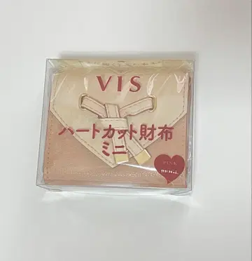 VIS 하트컷 지갑 미니 핑크 x 베이지