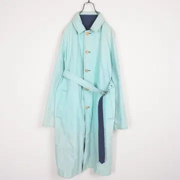 Y703*올드 잉글랜드 리버서블 트렌치코트 네이비 스카이블루
