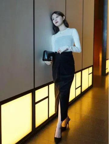 laubeblanc Velvet Pencil Skirt