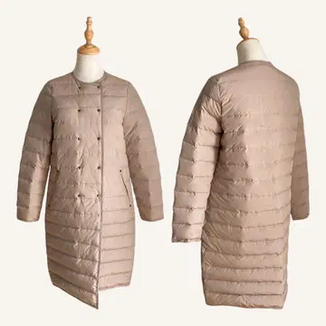 롱 다운 코트 베이지 무지 에어리 여성용