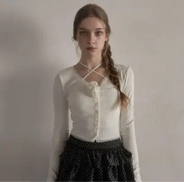 yilon ROSE RIBBON CARDIGAN