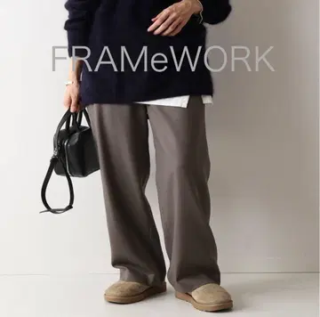 [ FRAMeWORK 프레임워크 ] 사키소니 와이드 팬츠 그레이 40