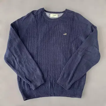 Lacoste 네이비 케이블 니트 스웨터