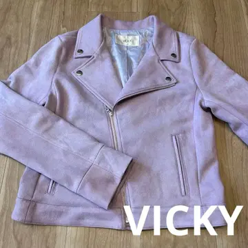 새상품급! VICKY 스웨이드 라이더 퍼플