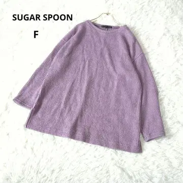 SUGAR SPOON 퍼플 리브 긴팔 상의 F 펄 장식