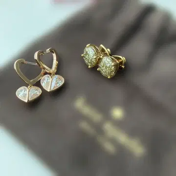 케이트 스페이드 하트형 크리스탈 후프 귀걸이