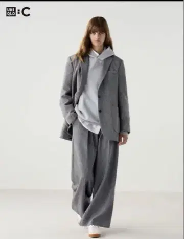 UNIQLO:C 트위드 턱 와이드 팬츠 61