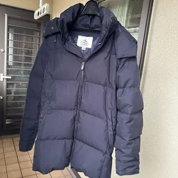 PYRENEX 후드 부착 다운 자켓 JP 38 네이비