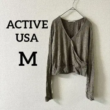 ACTIVE USA [ M ] 그레이 긴팔 랩 니트 가을/겨울 여성용