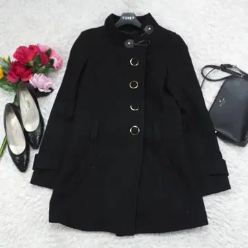 G9353 페이턴트 플레이스 캐시미어 혼방 울 코트 블랙 M