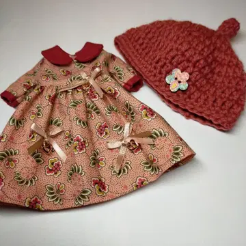 네오 브라이스용 꽃무늬 드레스와 모자 세트