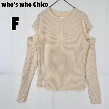 who's who Chico 후즈 후 치코 어깨 트임 리브 니트