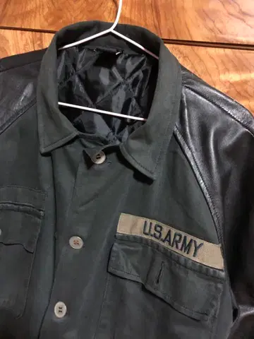 RICEND 리세 소매 가죽 밀리터리 자켓 블루종 L 절개