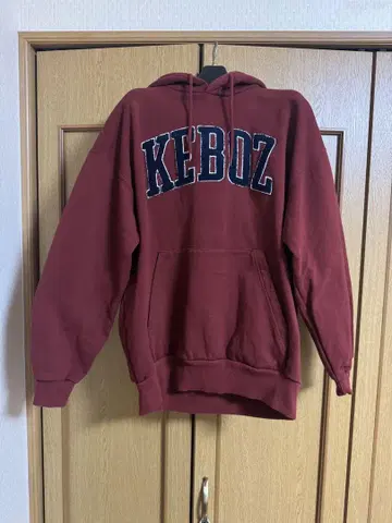 KEBOZ 버건디 후드 부착 후드티 S
