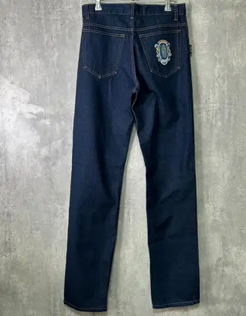 90s 데드스탁 청바지 자수 데님 팬츠 인디고 골드 버튼