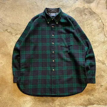 XL USA제 70's PENDLETON 블랙워치 울 셔츠