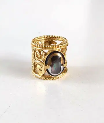 젬킹덤*빈티지풍 골드링 스톤*수납 가방 포함