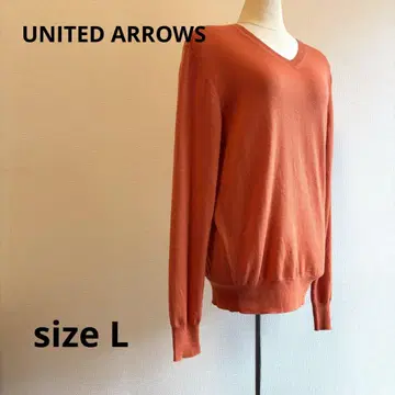 UNITED ARROWS 오렌지 긴팔 니트 스웨터 캐시미어