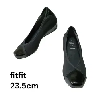 fitfit 플랫슈즈 블랙 웨지솔 스퀘어토 인힐