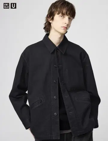 UNIQLO U 오버 사이즈 컬러 데님 자켓 M 사이즈 BLACK