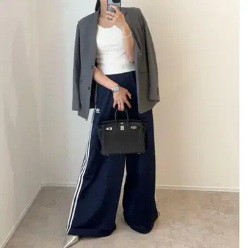 스웨트 팬츠 저리 새틴 와이드 레그 트랙 팬츠 S