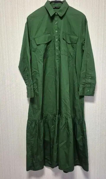 ZARA 포플린 원피스 보틀 그린 자라 원피스