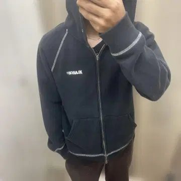 XLARGE 다크 그레이 풀 지퍼 후드티