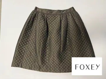 FOXEY 폭시 칸파뉴라 퀼팅 스커트 브라운 40