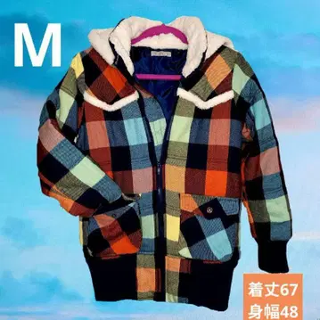 [ 댓글 필수 ] 점퍼 자켓 M 아우터 체크 탈부착 가능 후드