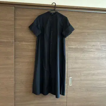 미라 오웬 블랙 셔츠 원피스 반팔
