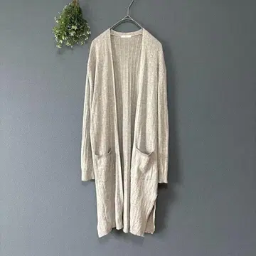 그라시아 [M] 성인 내추럴 매끄러운 터치 레이온 혼방 리브 롱 가디건