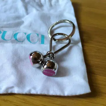 PUCCI 디자인 키링 핑크 실버