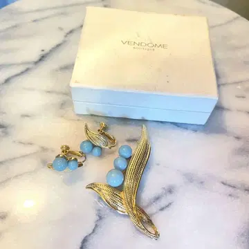 VENDOME 브로치 귀찌 세트