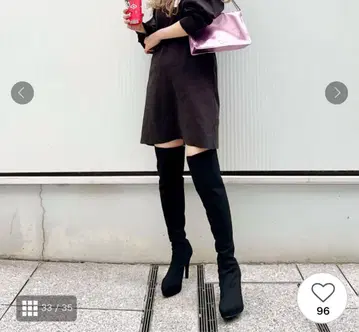 블랙 롱 부츠 니하이